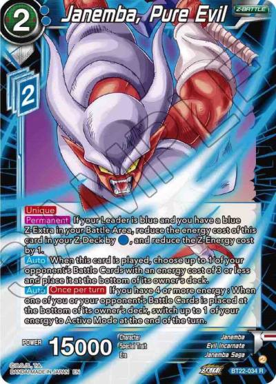 Janemba Pure Evil BT22-034 Critical Blow Dragonball Super card