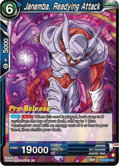 Janemba Readying Attack BT24-031 Beyond Generations Pre-Release Cards Dragonball Super card