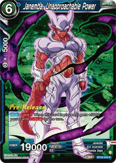 Janemba Unapproachable Power BT22-045 Critical Blow Pre-Release Cards Dragonball Super card