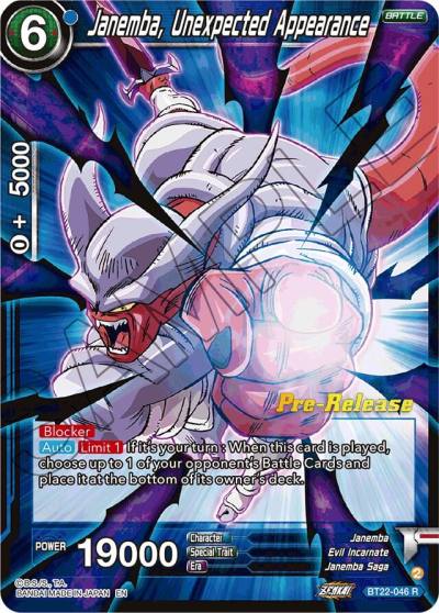 Janemba Unexpected Appearance BT22-046 Critical Blow Pre-Release Cards Dragonball Super card