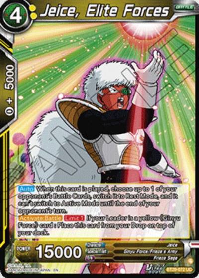 Jeice Elite Forces BT29-072 Fearsome Rivals Dragonball Super card