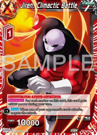 Jiren Climactic Battle Foil BT27-005 History of Z Dragonball Super card