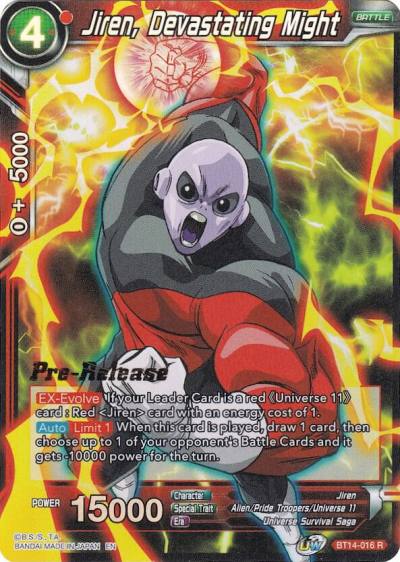 Jiren Devastating Might BT14-016 Cross Spirits Pre-Release Cards Dragonball Super card