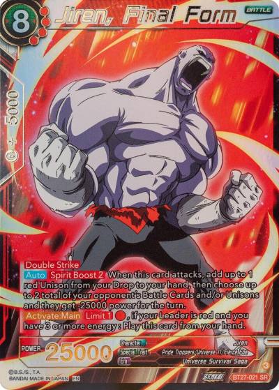 Jiren Final Form BT27-021 History of Z Dragonball Super card