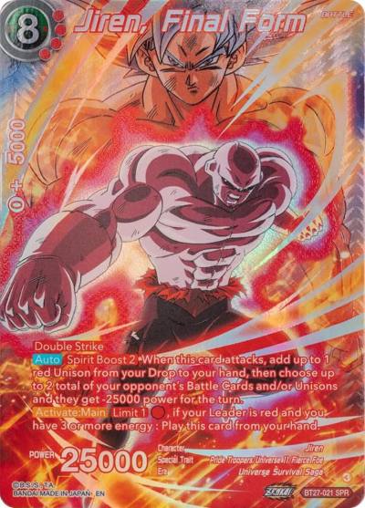 Jiren Final Form SPR BT27-021 History of Z Dragonball Super card