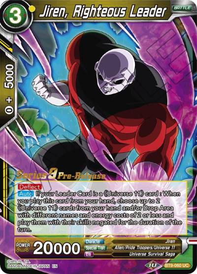 Jiren Righteous Leader BT9-060 Universal Onslaught Pre-Release Cards Dragonball Super card