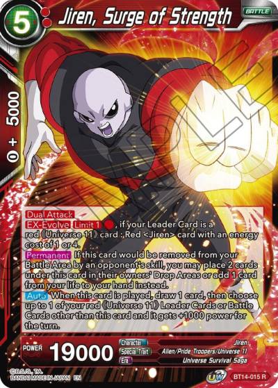 Jiren Surge of Strength Foil BT14-015 Cross Spirits Dragonball Super card