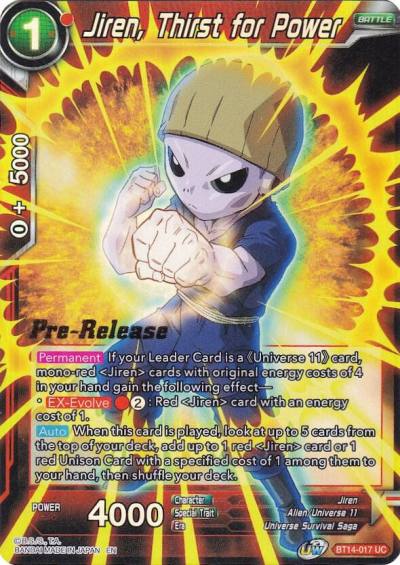 Jiren Thirst for Power BT14-017 Cross Spirits Pre-Release Cards Dragonball Super card