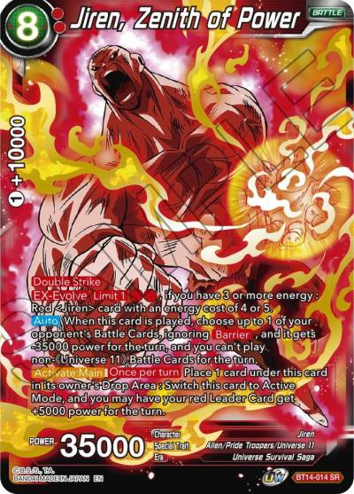 Jiren Zenith of Power BT14-014 Cross Spirits Dragonball Super card