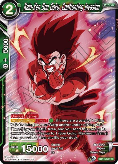 Kaio Ken Son Goku Confronting Invasion Foil BT15-068 Saiyan Showdown Dragonball Super card