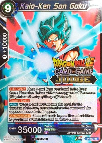 Kaio Ken Son Goku P-032 Judge Promotion Cards Dragonball Super card