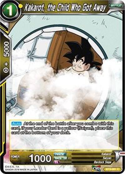Kakarot the Child Who Got Away Foil BT3-091 Cross Worlds Dragonball Super card