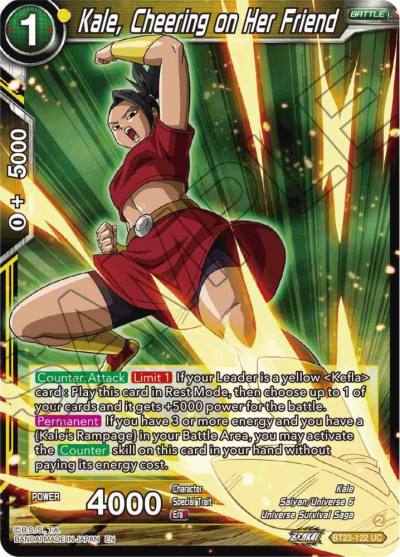 Kale Cheering on Her Friend Foil BT23-122 Perfect Combination Dragonball Super card