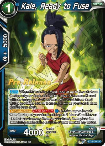 Kale Ready to Fuse BT15-044 Saiyan Showdown Pre-Release Cards Dragonball Super card