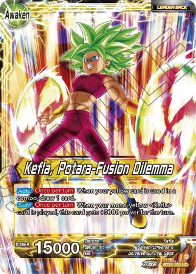 Kale and Caulifla Kefla Potara Fusion Dilemma BT23-100 Perfect Combination Dragonball Super card