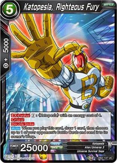 Katopesla Righteous Fury Foil DB2-147 Draft Box 05 - Divine Multiverse Dragonball Super card