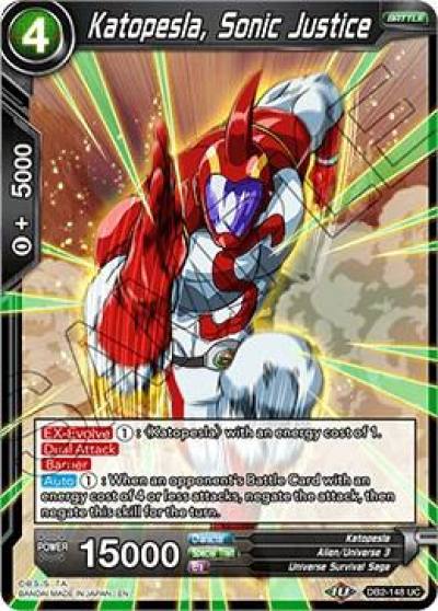 Katopesla Sonic Justice DB2-148 Draft Box 05 - Divine Multiverse Dragonball Super card