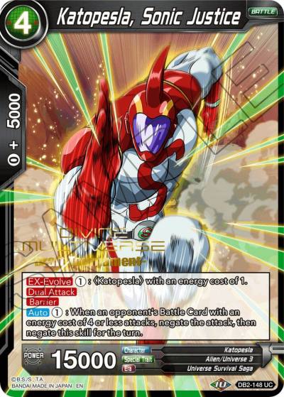 Katopesla Sonic Justice Divine Multiverse Draft Tournament DB2-148 Tournament Promotion Cards Dragonball Super card