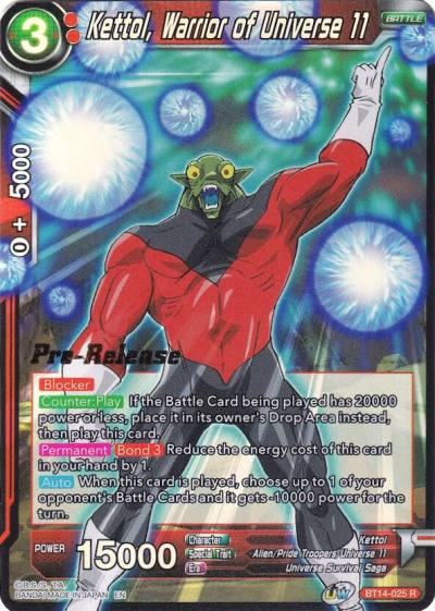 Kettol Warrior of Universe 11 BT14-025 Cross Spirits Pre-Release Cards Dragonball Super card
