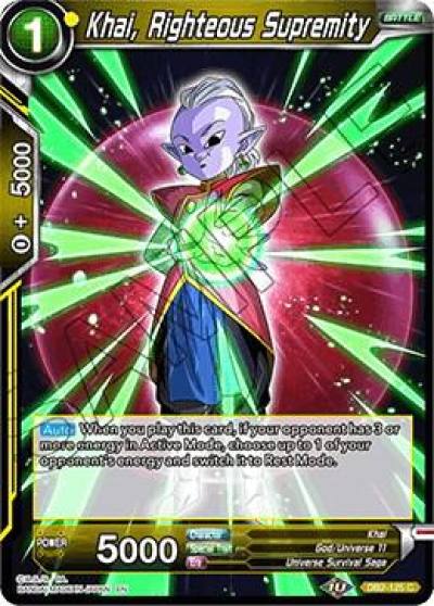 Khai Righteous Supremity DB2-125 Draft Box 05 - Divine Multiverse Dragonball Super card