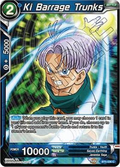 Ki Barrage Trunks BT5-036 Miraculous Revival Dragonball Super card