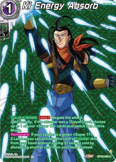 Ki Energy Absorb Silver Foil BT20-083 Power Absorbed Dragonball Super card
