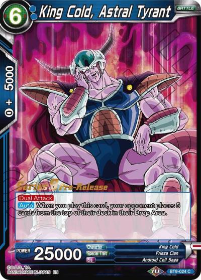 King Cold Astral Tyrant BT9-024 Universal Onslaught Pre-Release Cards Dragonball Super card