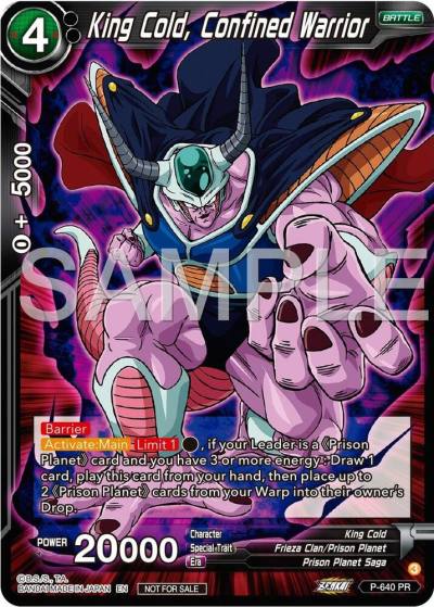King Cold Confined Warrior Zenkai Series Tournament Pack Vol9 P-640 Promotion Cards Dragonball Super card