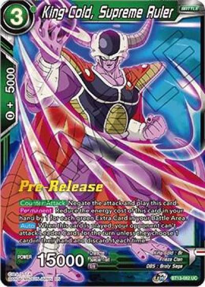 King Cold Supreme Ruler BT13-082 Supreme Rivalry Pre-Release Cards Dragonball Super card