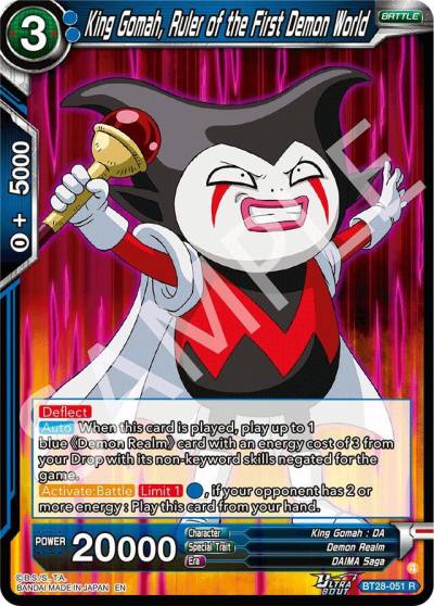 King Gomah Ruler of the First Demon World BT28-051 Prismatic Clash Dragonball Super card