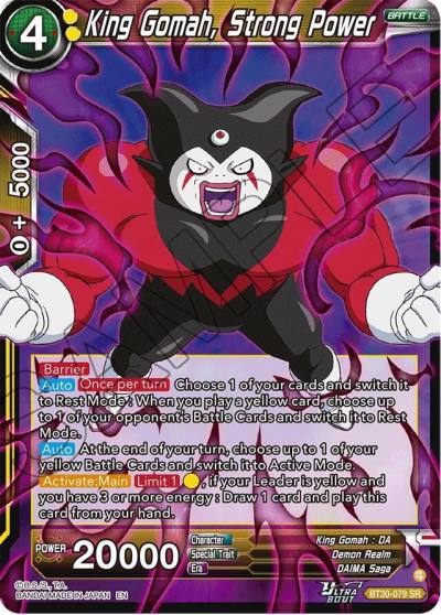 King Gomah Strong Power BT30-079 Three Glorious Fighters Dragonball Super card