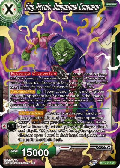 King Piccolo Dimensional Conqueror BT12-057 Vicious Rejuvenation Dragonball Super card