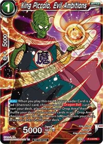 King Piccolo Evil Ambitions Power Booster Foil P-119 Promotion Cards Dragonball Super card