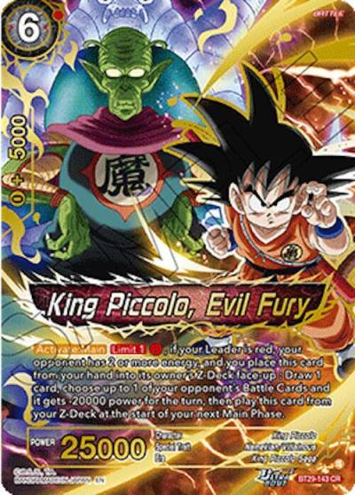 King Piccolo Evil Fury BT29-143 Fearsome Rivals Dragonball Super card