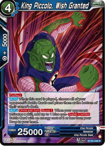 King Piccolo Wish Granted BT30-039 Three Glorious Fighters Dragonball Super card