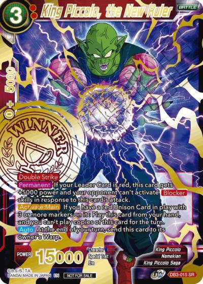 King Piccolo the New Ruler Alternate Art Set 2021 Vol 3 DB3-015 Tournament Promotion Cards Dragonball Super card