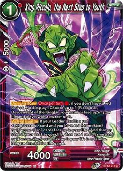 King Piccolo the Next Step to Youth BT13-011 Supreme Rivalry Dragonball Super card