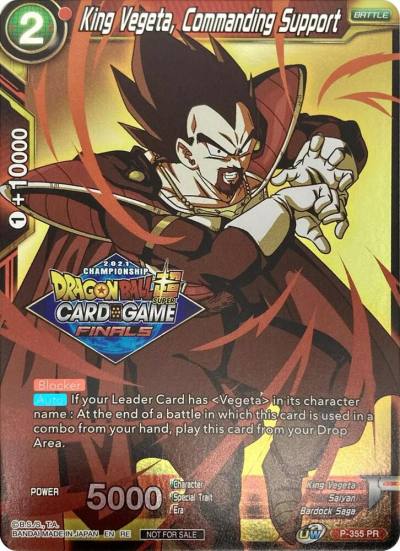 King Vegeta Commanding Support Championship Pack 2021 Vault Set P-355 Promotion Cards Dragonball Super card