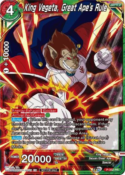 King Vegeta Great Apes Rule P-352 Tournament Promotion Cards Dragonball Super card