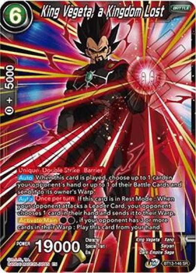 King Vegeta a Kingdom Lost BT13-146 Supreme Rivalry Dragonball Super card