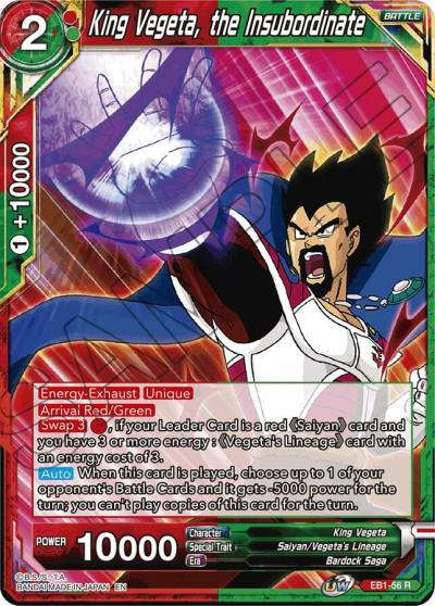 King Vegeta the Insubordinate Foil EB1-56 Battle Evolution Booster Dragonball Super card