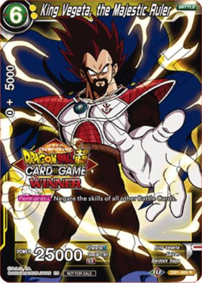 King Vegeta the Majestic Ruler Winner Stamped DB1-066 Tournament Promotion Cards Dragonball Super card
