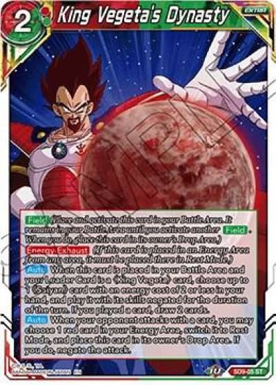 King Vegetas Dynasty Foil SD9-05 Assault of the Saiyans Dragonball Super card