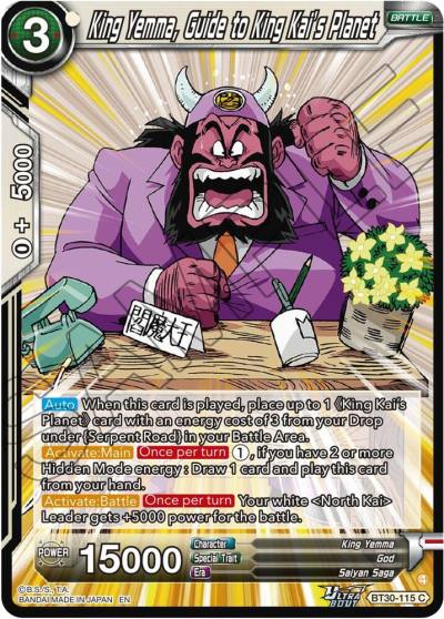 King Yemma Guide to King Kais Planet BT30-115 Three Glorious Fighters Dragonball Super card