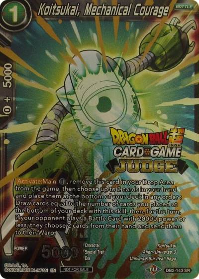 Koitsukai Mechanical Courage DB2-143 Judge Promotion Cards Dragonball Super card