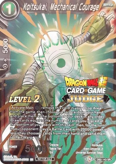 Koitsukai Mechanical Courage Level 2 DB2-143 Judge Promotion Cards Dragonball Super card
