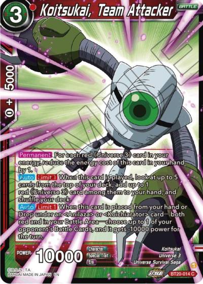 Koitsukai Team Attacker BT20-014 Power Absorbed Dragonball Super card