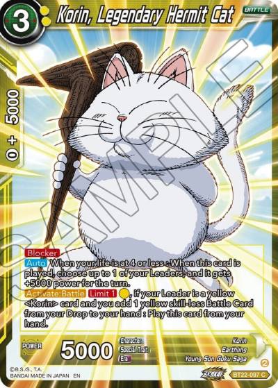 Korin Legendary Hermit Cat BT22-097 Critical Blow Dragonball Super card