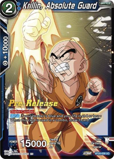 Krillin Absolute Guard BT20-038 Power Absorbed Pre-Release Cards Dragonball Super card