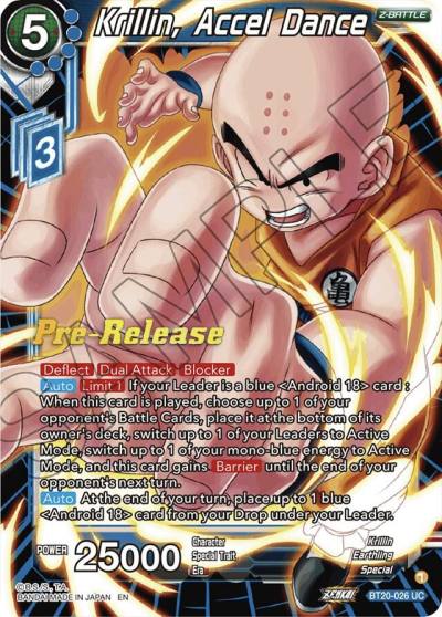 Krillin Accel Dance BT20-026 Power Absorbed Pre-Release Cards Dragonball Super card